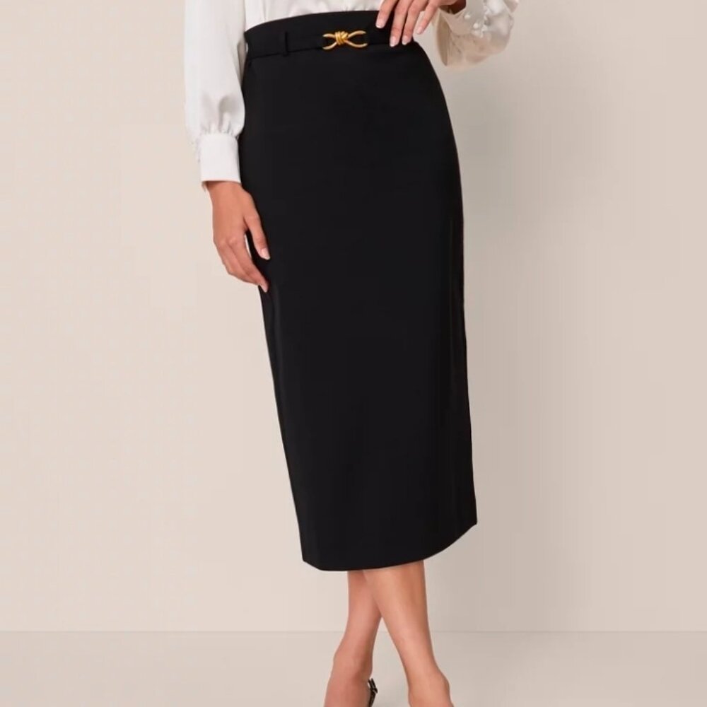 Ann Taylor Belted Ponte Pencil Skirt